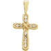 Ladies Cross Pendant Mounting (Si1, G-H) — 14K Yellow Gold
