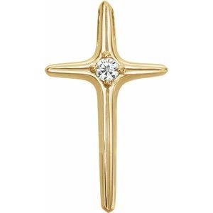 Ladies Natural Diamond Cross Pendant (Si1, G-H) — 14K Yellow Gold