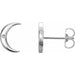 Ladies Natural Diamond Crescent Earrings (I1, G-H) — Sterling Silver