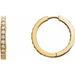 Ladies Natural Diamond Inside-Outside 18 mm Hoop Earrings (I1, G-H) — 14K Yellow Gold