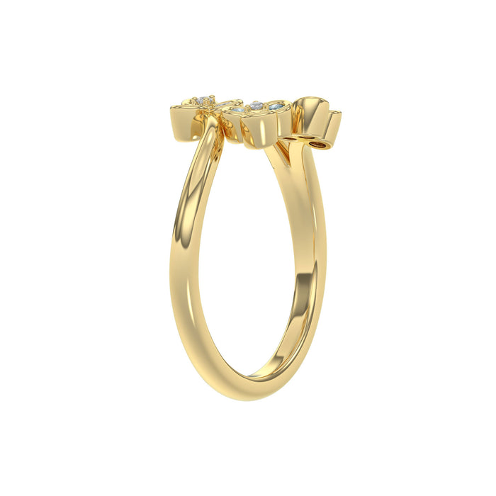 LADIES RING 0.20CT ROUND DIAMOND 14K YELLOW GOLD