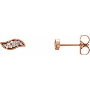 Ladies Natural Diamond Earrings — 14K Rose Gold