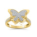 LADIES RING 0.25CT ROUND DIAMOND 10K YELLOW GOLD