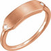 Ladies Natural Diamond 18x5 mm Signet Ring — 14K Rose Gold