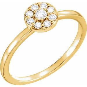 Ladies Natural Diamond Stackable Ring — 14K Yellow Gold