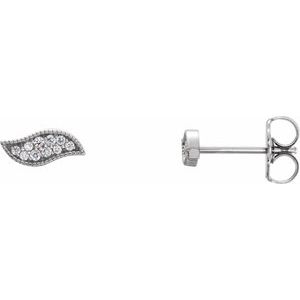 Ladies Natural Diamond Earrings — Sterling Silver