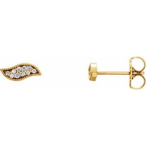 Ladies Natural Diamond Earrings — 14K Yellow Gold