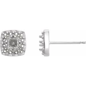 Ladies Natural Diamond Earrings — Platinum