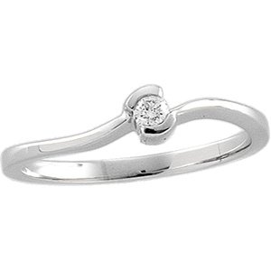 Ladies Natural Diamond Ring (I1, G-H) — 14K White Gold