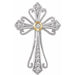 Ladies 14K White/ Natural Diamond Cross Pendant (I1, H+) — 14K White/Yellow Gold