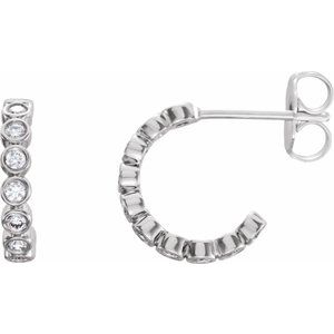 Ladies Natural Diamond 11.1 mm Hoop Earrings (Si2-Si3, G-H) — Platinum