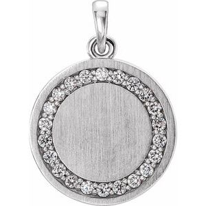 Ladies Natural Diamond Engravable Necklace (Si2-Si3, G-H) — Platinum