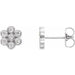 Ladies Natural Diamond Cluster Earrings — Sterling Silver