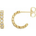 Ladies Natural Diamond 11.1 mm Hoop Earrings (I1, G-H) — 14K Yellow Gold