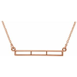 Ladies Natural Diamond Bar Necklace (SI2-SI3, GHI) — 14K Rose Gold