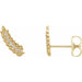 Ladies Natural Diamond Leaf Ear Climbers — 14K Yellow Gold