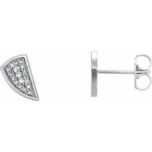 Ladies Natural Diamond Earrings — Sterling Silver