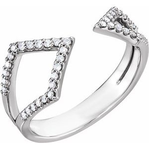 Ladies Natural Diamond Geometric Ring (I1, G-H) — Sterling Silver