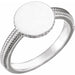 Ladies Natural Diamond Signet Ring — Sterling Silver