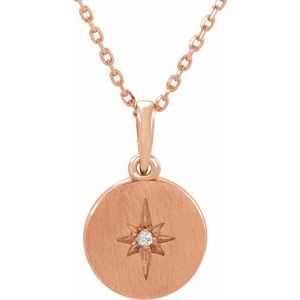 Ladies Natural Diamond Star Necklace (I1, G-H) — 14K Rose Gold
