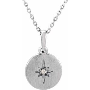 Ladies Natural Diamond Star Necklace (I1, G-H) — Sterling Silver