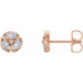 Ladies Natural Diamond Earrings — 14K Rose Gold
