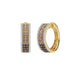 LADIES HOOPS EARRING 1.50CT ROUND/ROUND DARK BROWN DIAMOND 14K YELLOW GOLD
