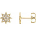 Ladies Natural Diamond Star Earrings — 14K Yellow Gold