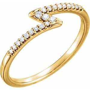 Ladies Natural Diamond Stackable Ring (I1, G-H) — 14K Yellow Gold