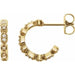 Ladies Natural Diamond 13.36 mm Hoop Earrings (I1, G-H) — 14K Yellow Gold