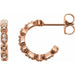 Ladies Natural Diamond 13.36 mm Hoop Earrings (I1, G-H) — 14K Rose Gold