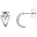 Ladies Natural Diamond Geometric Hoop Earrings — Sterling Silver