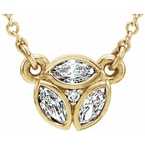 Ladies Natural Diamond Necklace (I1, G-H) — 14K Yellow Gold