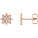 Ladies Natural Diamond Star Earrings — 14K Rose Gold
