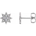 Ladies Natural Diamond Star Earrings — 14K White Gold