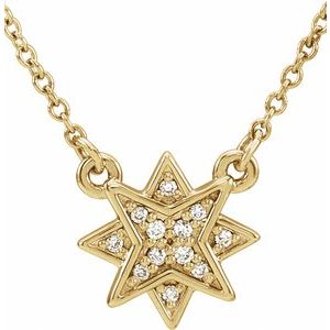 Ladies Natural Diamond Star Necklace (I1, G-H) — 14K Yellow Gold