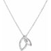 Ladies Natural Diamond Double Leaf Necklace (I1, G-H) — Sterling Silver