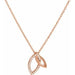 Ladies Natural Diamond Double Leaf Necklace (I1, G-H) — 14K Rose Gold