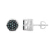 Elegant 0.16Ct Round & Blue Diamond Men’S Earring In Sterling Silver Cluster Design Statement Stud