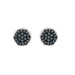Elegant 0.16Ct Round & Blue Diamond Men’S Earring In Sterling Silver Cluster Design Statement Stud