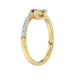 LADIES RING 0.62CT ROUND/RUBY PEAR DIAMOND 14K YELLOW GOLD (CENTER STONE 0.62CT RUBY PEAR DIAMOND)