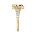 LADIES RING 0.62CT ROUND/RUBY PEAR DIAMOND 14K YELLOW GOLD (CENTER STONE 0.62CT RUBY PEAR DIAMOND)