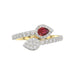 LADIES RING 0.62CT ROUND/RUBY PEAR DIAMOND 14K YELLOW GOLD (CENTER STONE 0.62CT RUBY PEAR DIAMOND)
