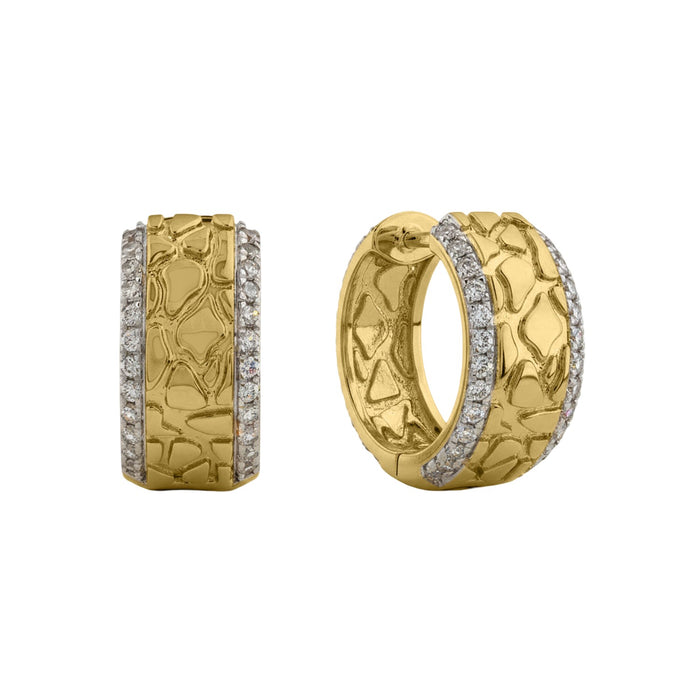LADIES EARRINGS 0.33CT ROUND DIAMOND 10K YELLOW GOLD