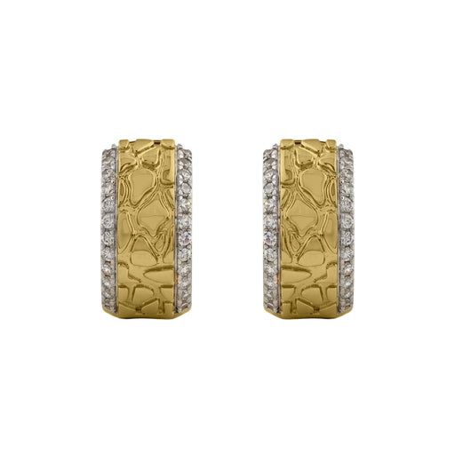 LADIES EARRINGS 0.33CT ROUND DIAMOND 10K YELLOW GOLD