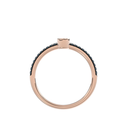 LADIES RING 0.50CT ROUND/ROUND BLUE/DARK BROWN DIAMOND 14K ROSE GOLD