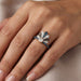 LADIES RING 0.50CT ROUND/ROUND BLUE/DARK BROWN DIAMOND 14K ROSE GOLD