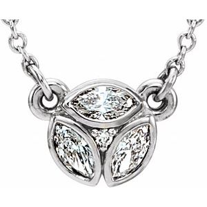 Ladies Natural Diamond Necklace (I1, G-H) — Sterling Silver