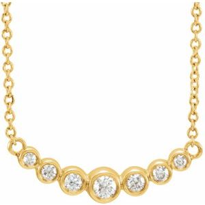 Ladies Natural Diamond Necklace (I1, G-H) — 14K Yellow Gold
