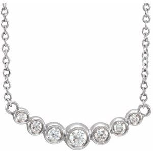 Ladies Natural Diamond Necklace (I1, G-H) — 14K White Gold